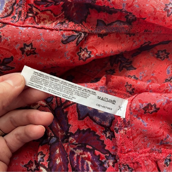 Intimately Free People Red Floral Dress Small Petite - Picture 6 of 6